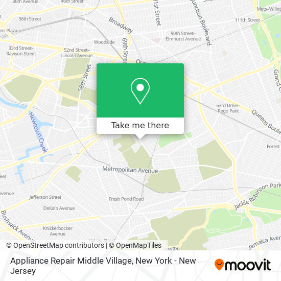 Appliance Repair Middle Village map