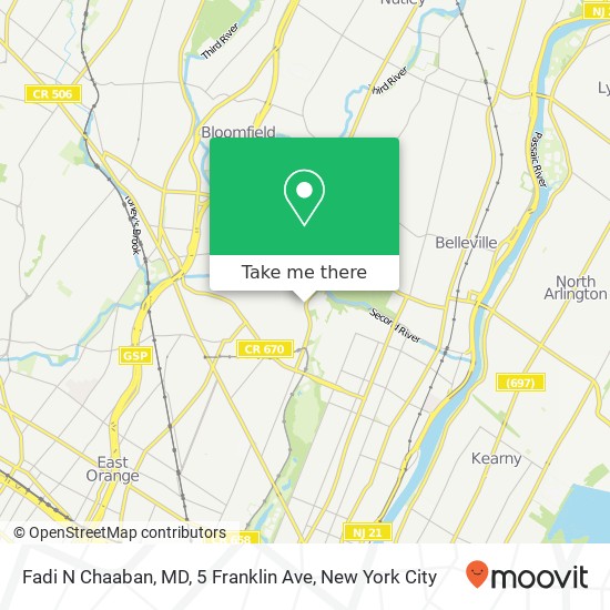 Mapa de Fadi N Chaaban, MD, 5 Franklin Ave