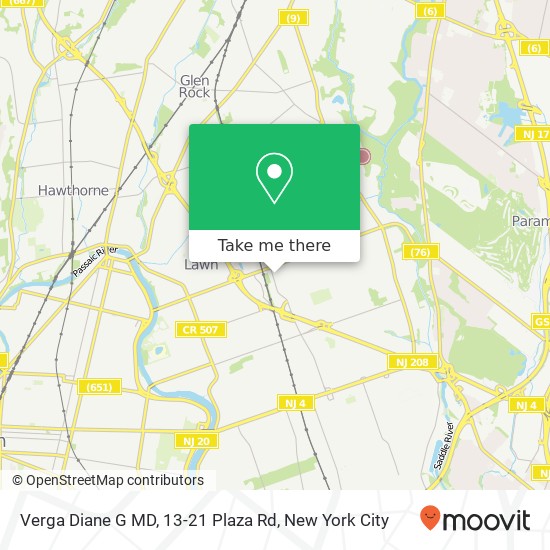 Verga Diane G MD, 13-21 Plaza Rd map