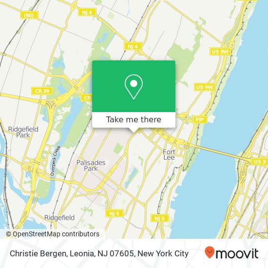 Mapa de Christie Bergen, Leonia, NJ 07605