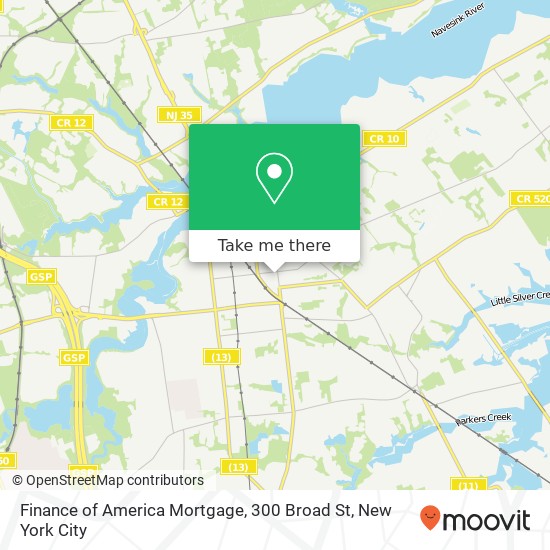 Finance of America Mortgage, 300 Broad St map