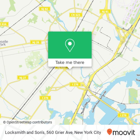 Mapa de Locksmith and Son's, 560 Grier Ave