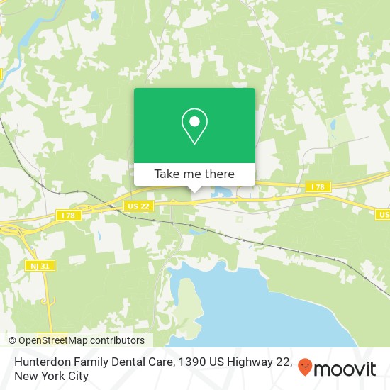 Mapa de Hunterdon Family Dental Care, 1390 US Highway 22