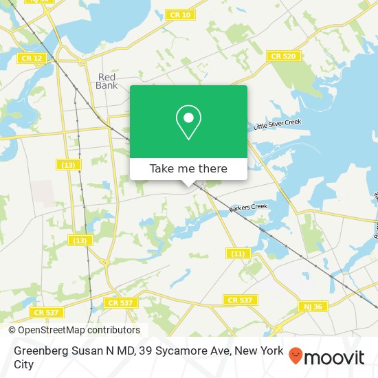 Mapa de Greenberg Susan N MD, 39 Sycamore Ave