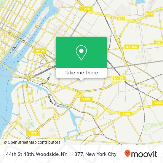 Mapa de 44th St 48th, Woodside, NY 11377