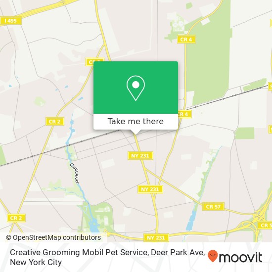 Mapa de Creative Grooming Mobil Pet Service, Deer Park Ave