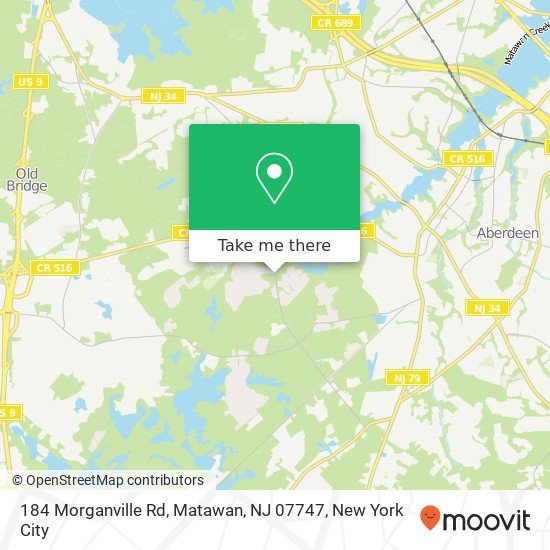 Mapa de 184 Morganville Rd, Matawan, NJ 07747