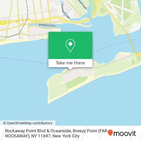 Mapa de Rockaway Point Blvd & Oceanside, Breezy Point (FAR ROCKAWAY), NY 11697