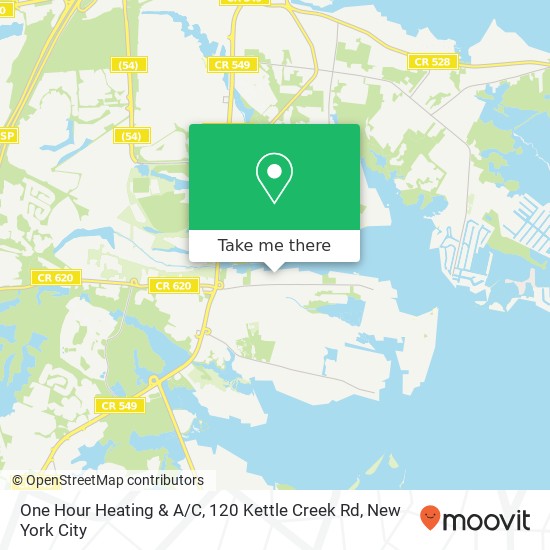 Mapa de One Hour Heating & A / C, 120 Kettle Creek Rd