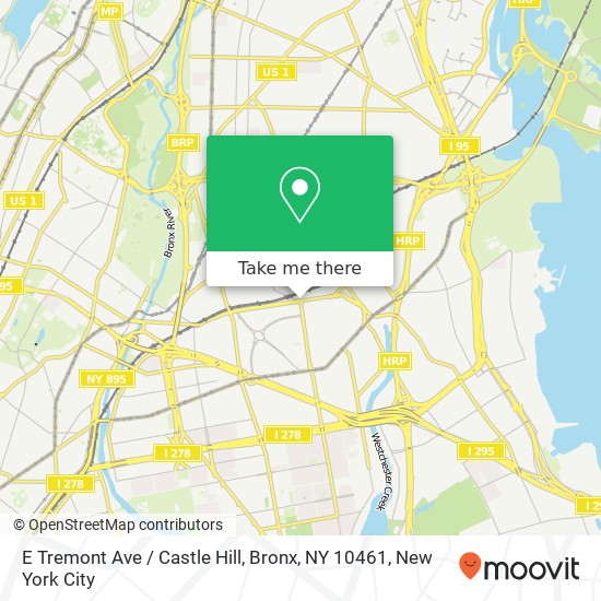 E Tremont Ave / Castle Hill, Bronx, NY 10461 map