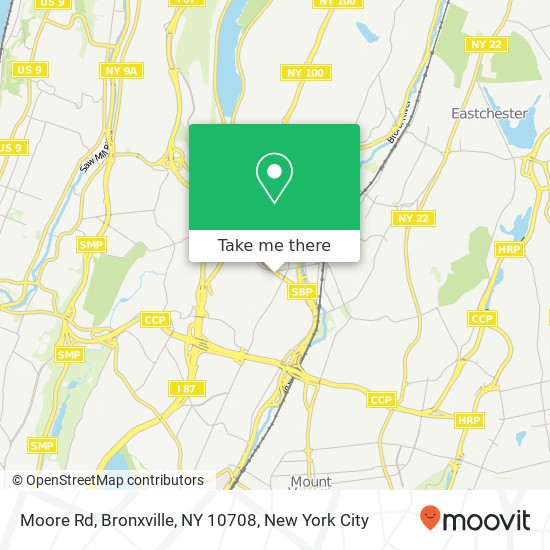 Mapa de Moore Rd, Bronxville, NY 10708