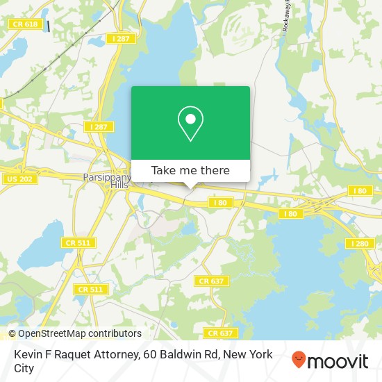 Mapa de Kevin F Raquet Attorney, 60 Baldwin Rd