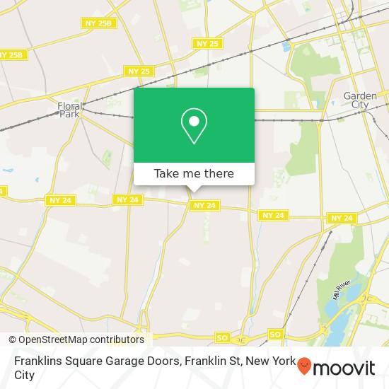 Franklins Square Garage Doors, Franklin St map