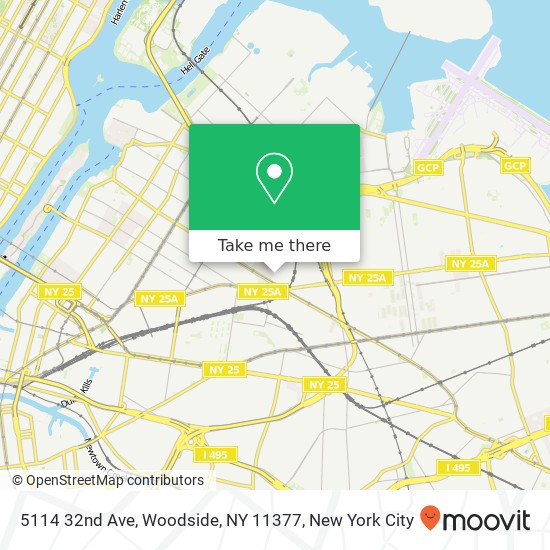 Mapa de 5114 32nd Ave, Woodside, NY 11377