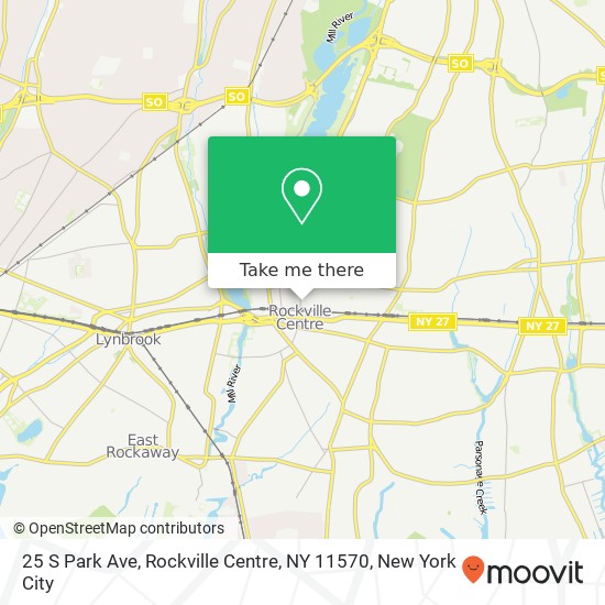 Mapa de 25 S Park Ave, Rockville Centre, NY 11570