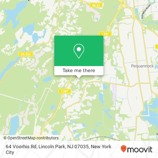 Mapa de 64 Voorhis Rd, Lincoln Park, NJ 07035