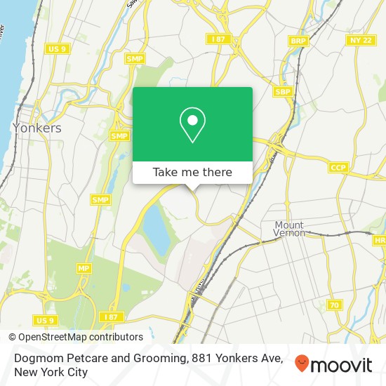 Mapa de Dogmom Petcare and Grooming, 881 Yonkers Ave