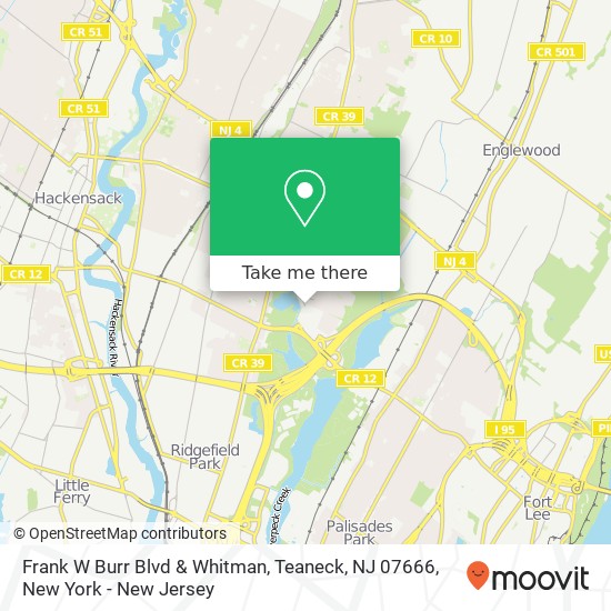 Frank W Burr Blvd & Whitman, Teaneck, NJ 07666 map