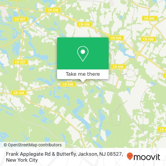 Mapa de Frank Applegate Rd & Butterfly, Jackson, NJ 08527
