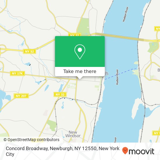 Mapa de Concord Broadway, Newburgh, NY 12550