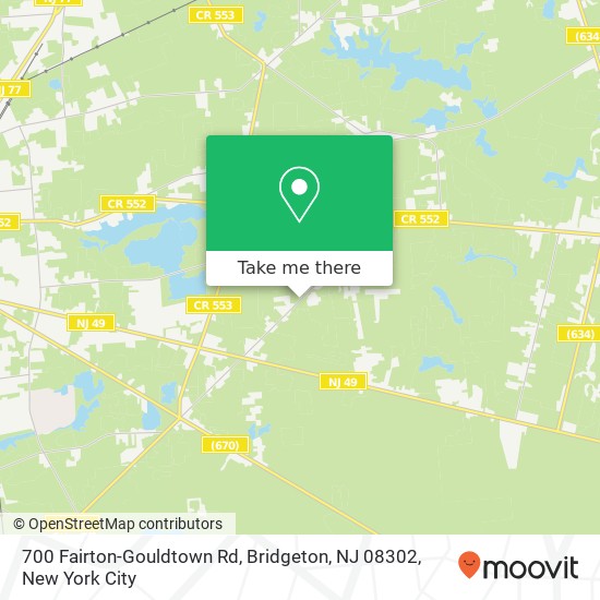 Mapa de 700 Fairton-Gouldtown Rd, Bridgeton, NJ 08302