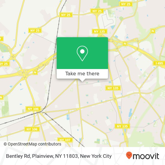 Mapa de Bentley Rd, Plainview, NY 11803