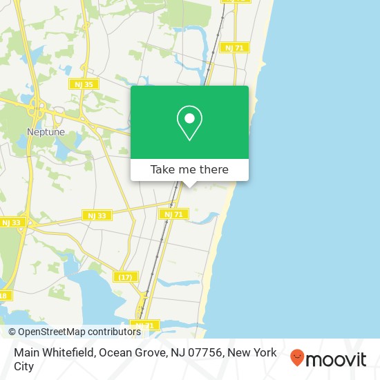 Mapa de Main Whitefield, Ocean Grove, NJ 07756