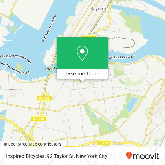 Mapa de Inspired Bicycles, 92 Taylor St