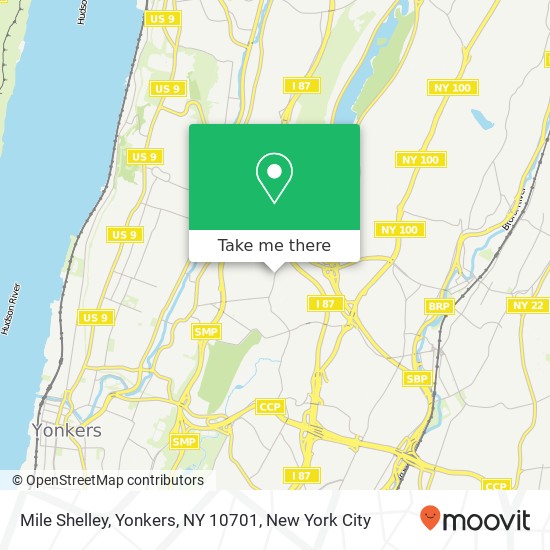 Mapa de Mile Shelley, Yonkers, NY 10701
