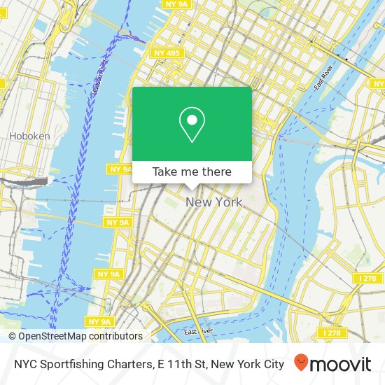 NYC Sportfishing Charters, E 11th St map