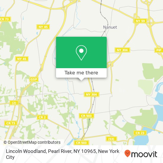 Mapa de Lincoln Woodland, Pearl River, NY 10965