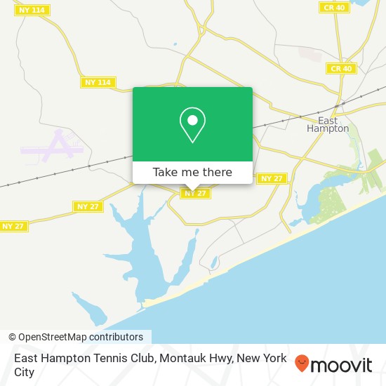 East Hampton Tennis Club, Montauk Hwy map