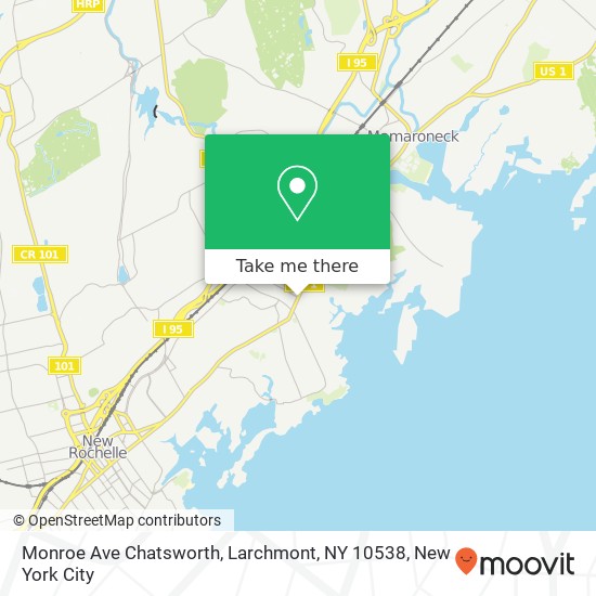 Mapa de Monroe Ave Chatsworth, Larchmont, NY 10538