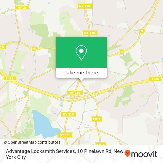 Mapa de Advantage Locksmith Services, 10 Pinelawn Rd
