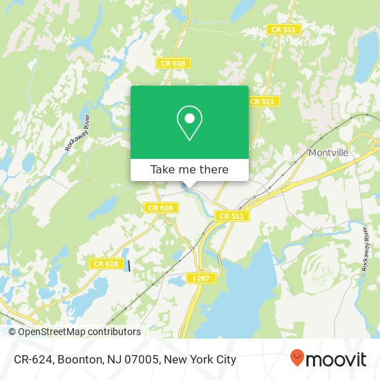 Mapa de CR-624, Boonton, NJ 07005