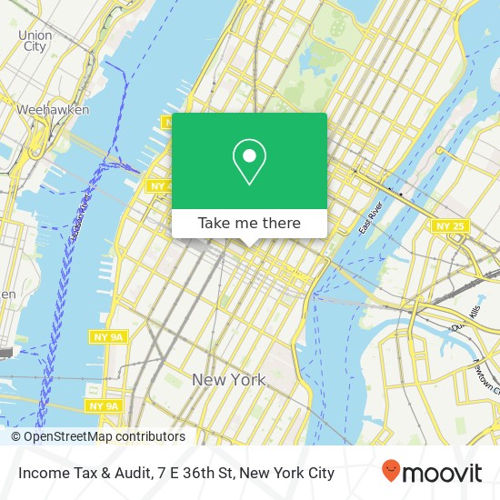 Mapa de Income Tax & Audit, 7 E 36th St