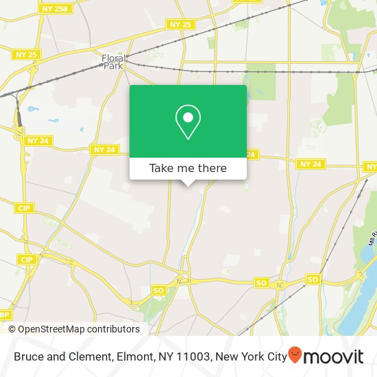 Mapa de Bruce and Clement, Elmont, NY 11003