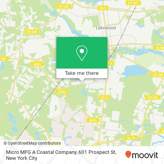 Micro MFG A Coastal Company, 601 Prospect St map