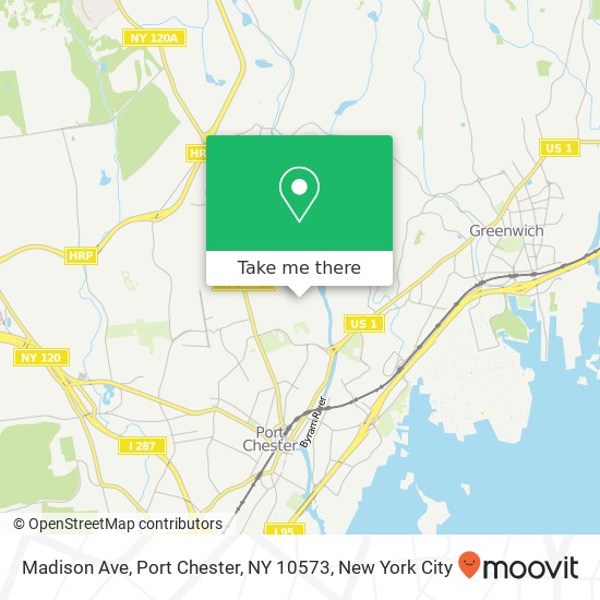 Mapa de Madison Ave, Port Chester, NY 10573