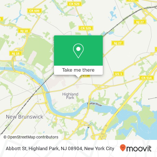 Mapa de Abbott St, Highland Park, NJ 08904