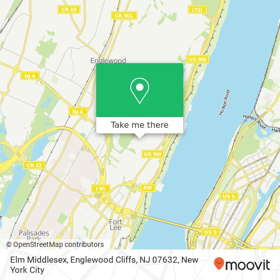 Mapa de Elm Middlesex, Englewood Cliffs, NJ 07632