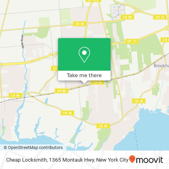 Mapa de Cheap Locksmith, 1365 Montauk Hwy