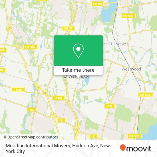 Meridian International Movers, Hudson Ave map