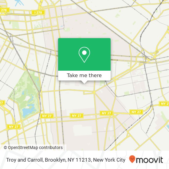 Mapa de Troy and Carroll, Brooklyn, NY 11213