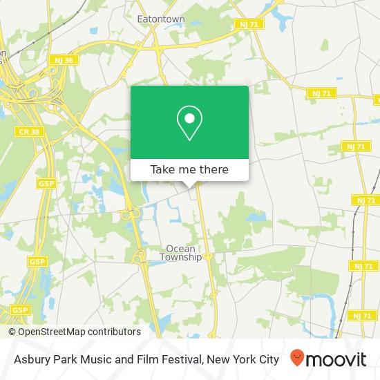 Asbury Park Music and Film Festival map