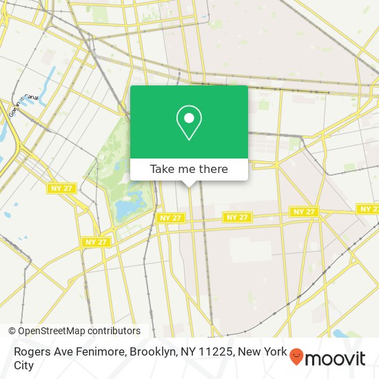 Mapa de Rogers Ave Fenimore, Brooklyn, NY 11225