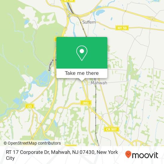Mapa de RT 17 Corporate Dr, Mahwah, NJ 07430