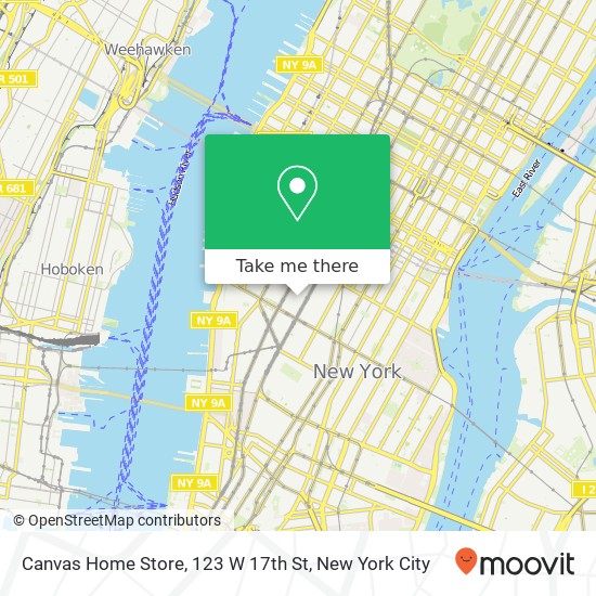 Canvas Home Store, 123 W 17th St map