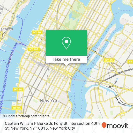 Captain William F Burke Jr, Fdny St intersection 40th St, New York, NY 10016 map