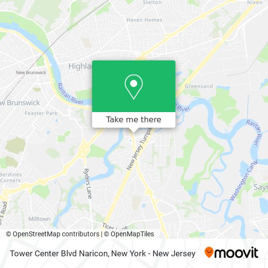 Tower Center Blvd Naricon map